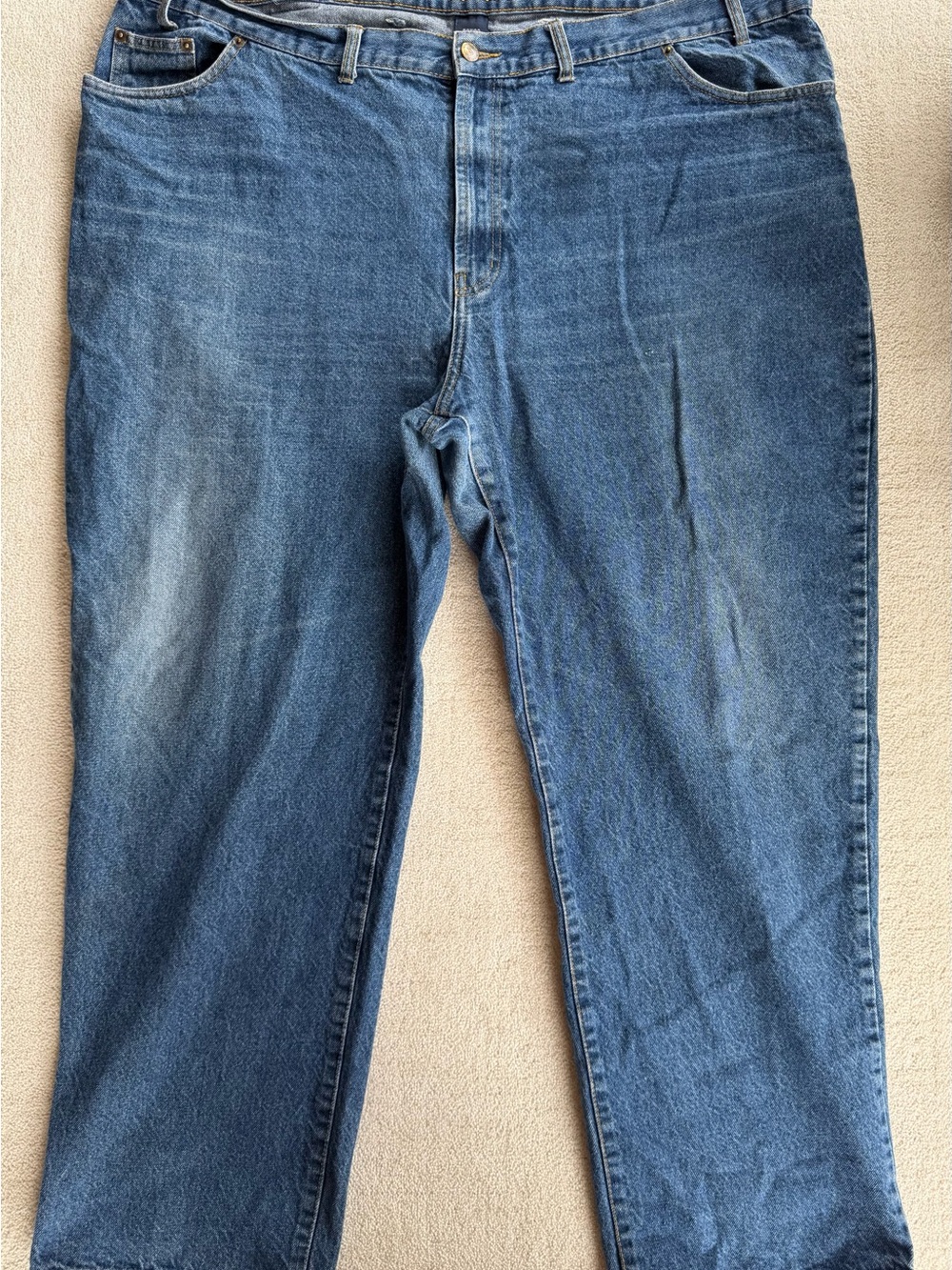 Classic Men's Blue Denim Jeans Real Ranch Big & Tall 48x32